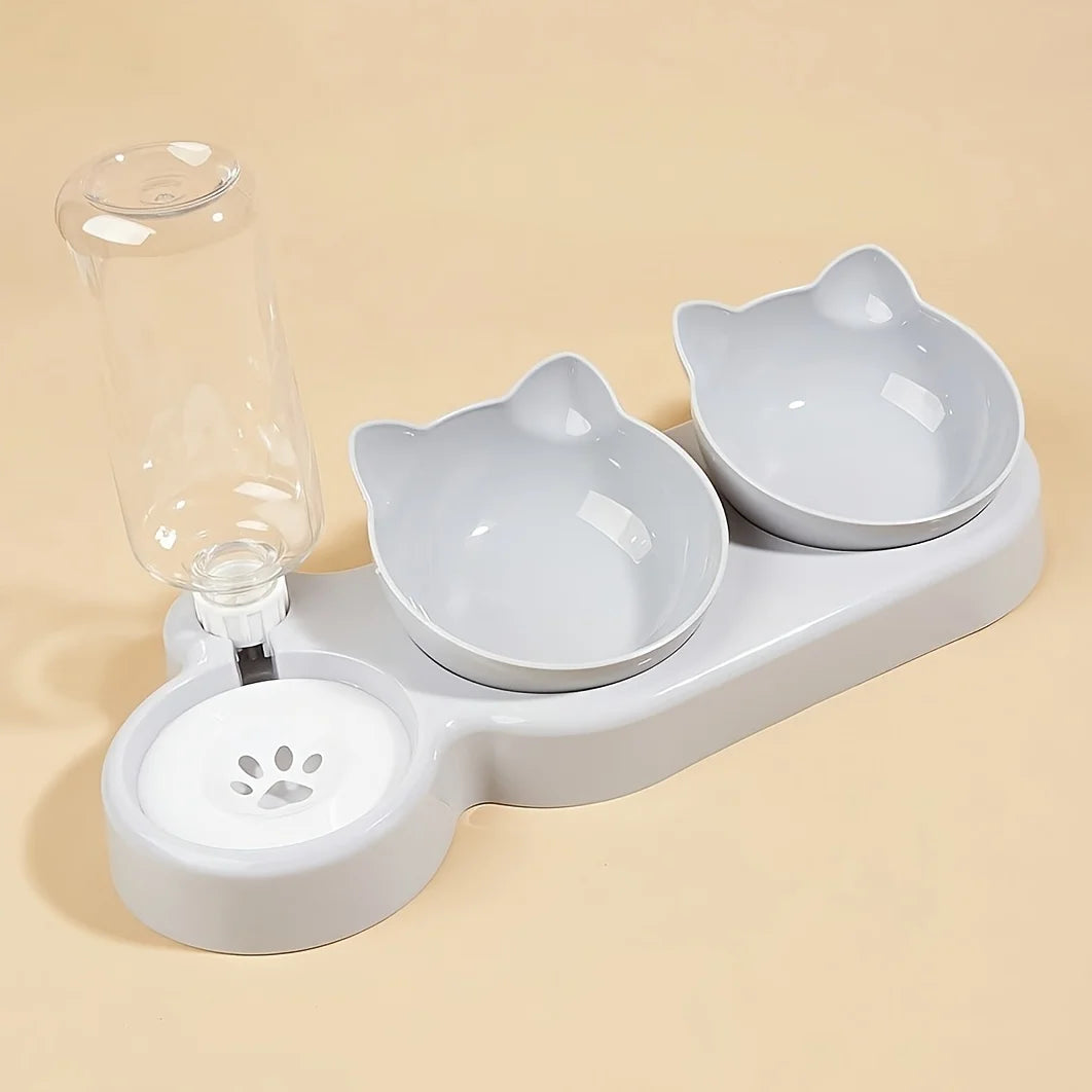 3-in-1 Pet Bowl & Water Dispenser Set