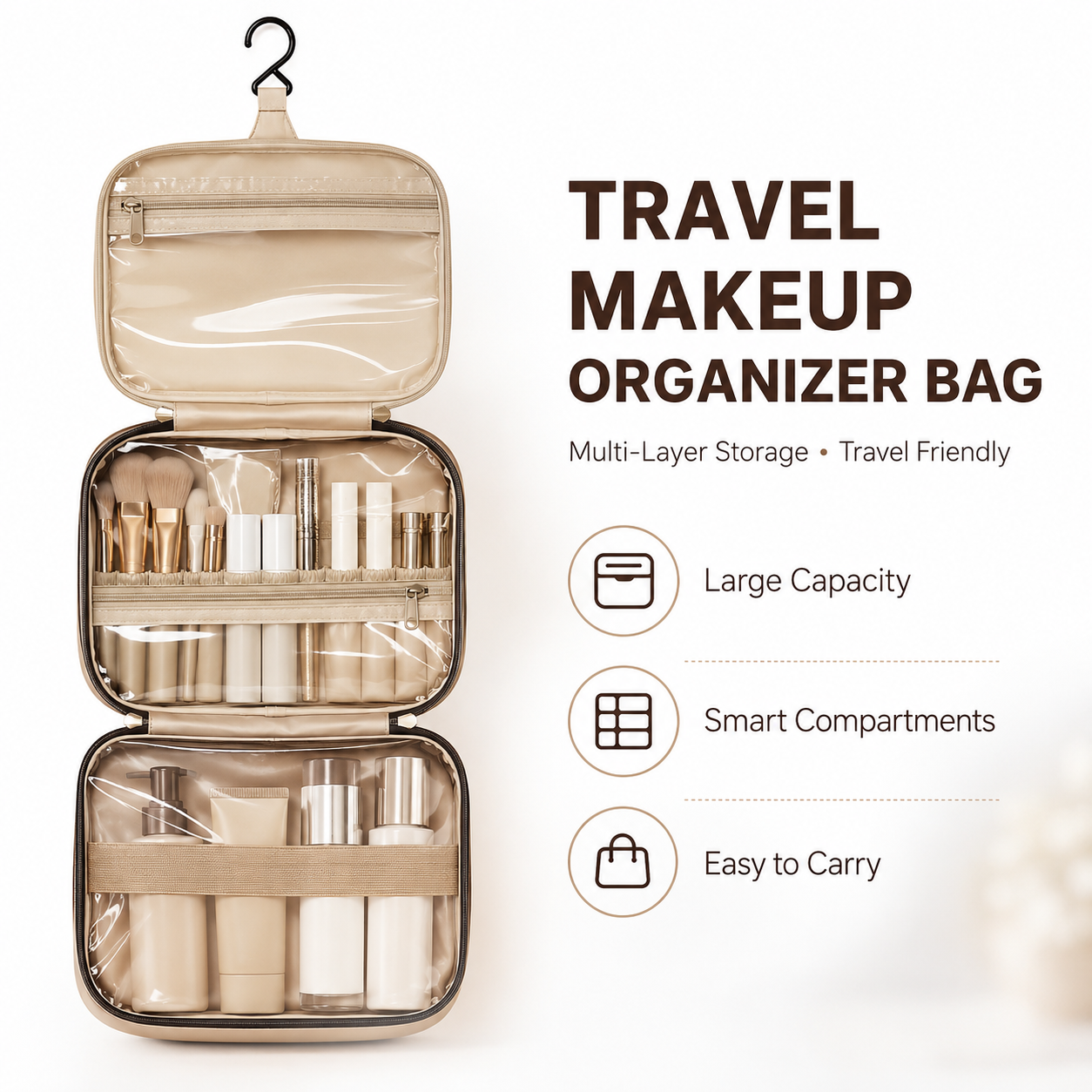 Travel Makeup Organizer Bag