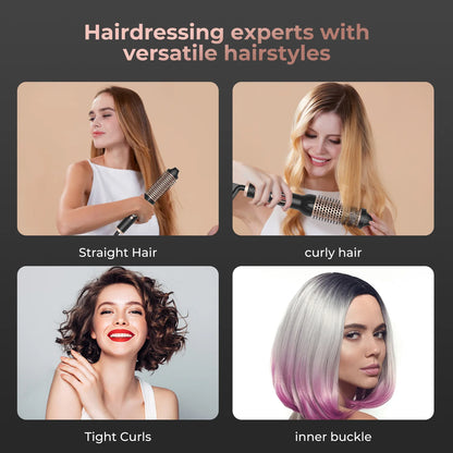 3-in-1 Heated Hair Brush,Curl,Straighten & Volumize with Ease