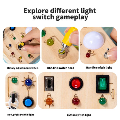 LED Montessori Busy Board for Toddlers