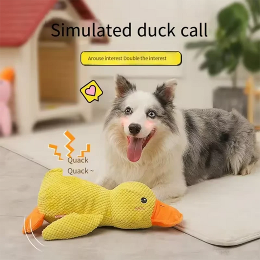 Plush Duck Dog Toy with Squeaky Design