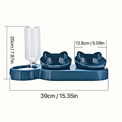 3-in-1 Pet Bowl & Water Dispenser Set