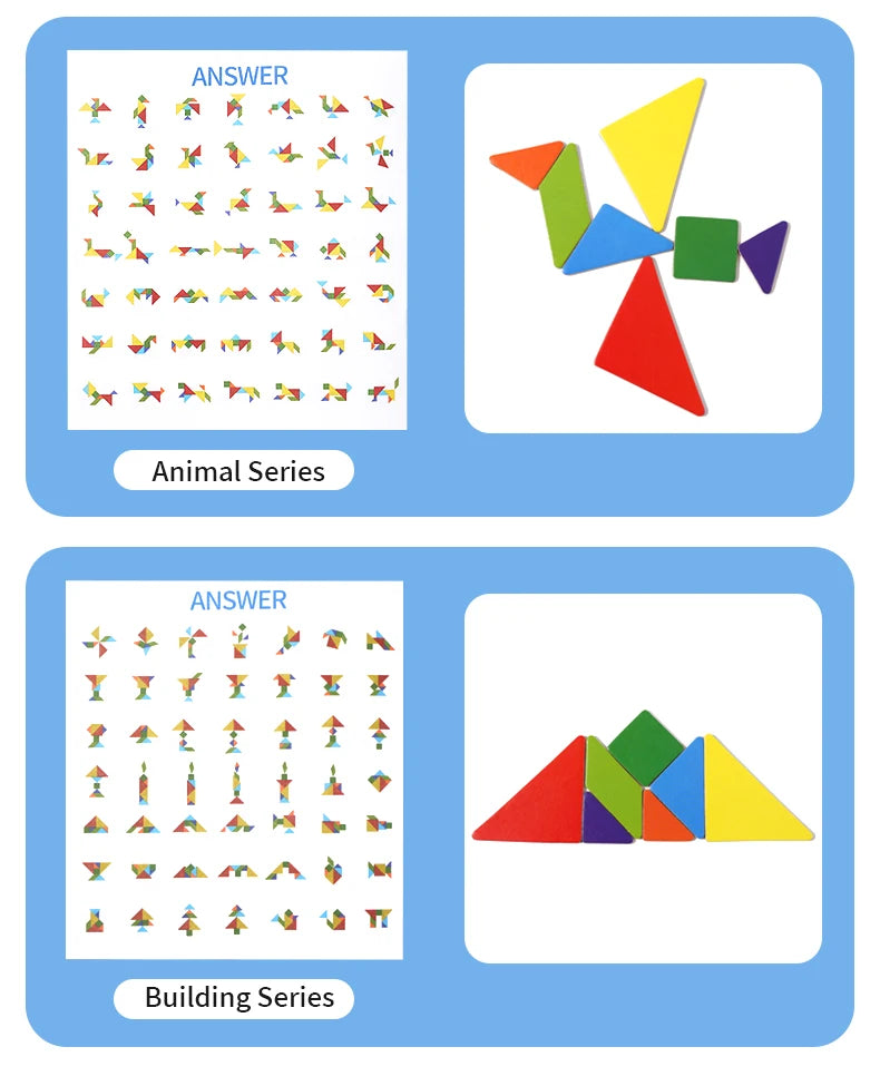 Magnetic Wooden Tangram Puzzle