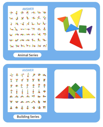Magnetic Wooden Tangram Puzzle