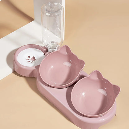 3-in-1 Pet Bowl & Water Dispenser Set
