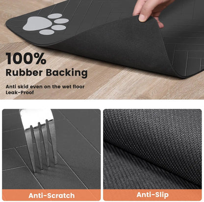 Pet Feeding Mat – Absorbent, Anti-Slip Placemat for Dogs & Cats