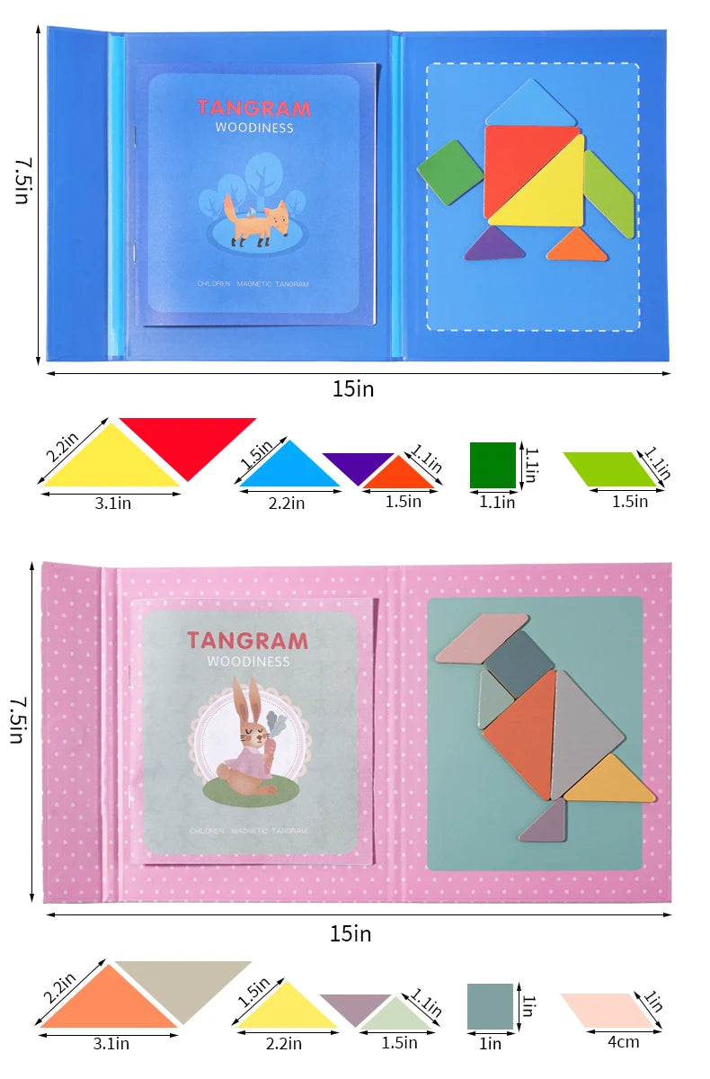 Magnetic Wooden Tangram Puzzle