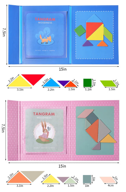 Magnetic Wooden Tangram Puzzle