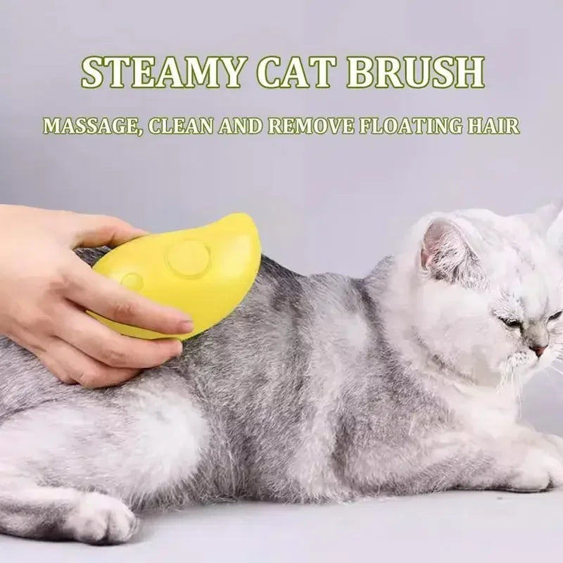 3-in-1 Pet Steam Brush – Groom, Massage & Detangle