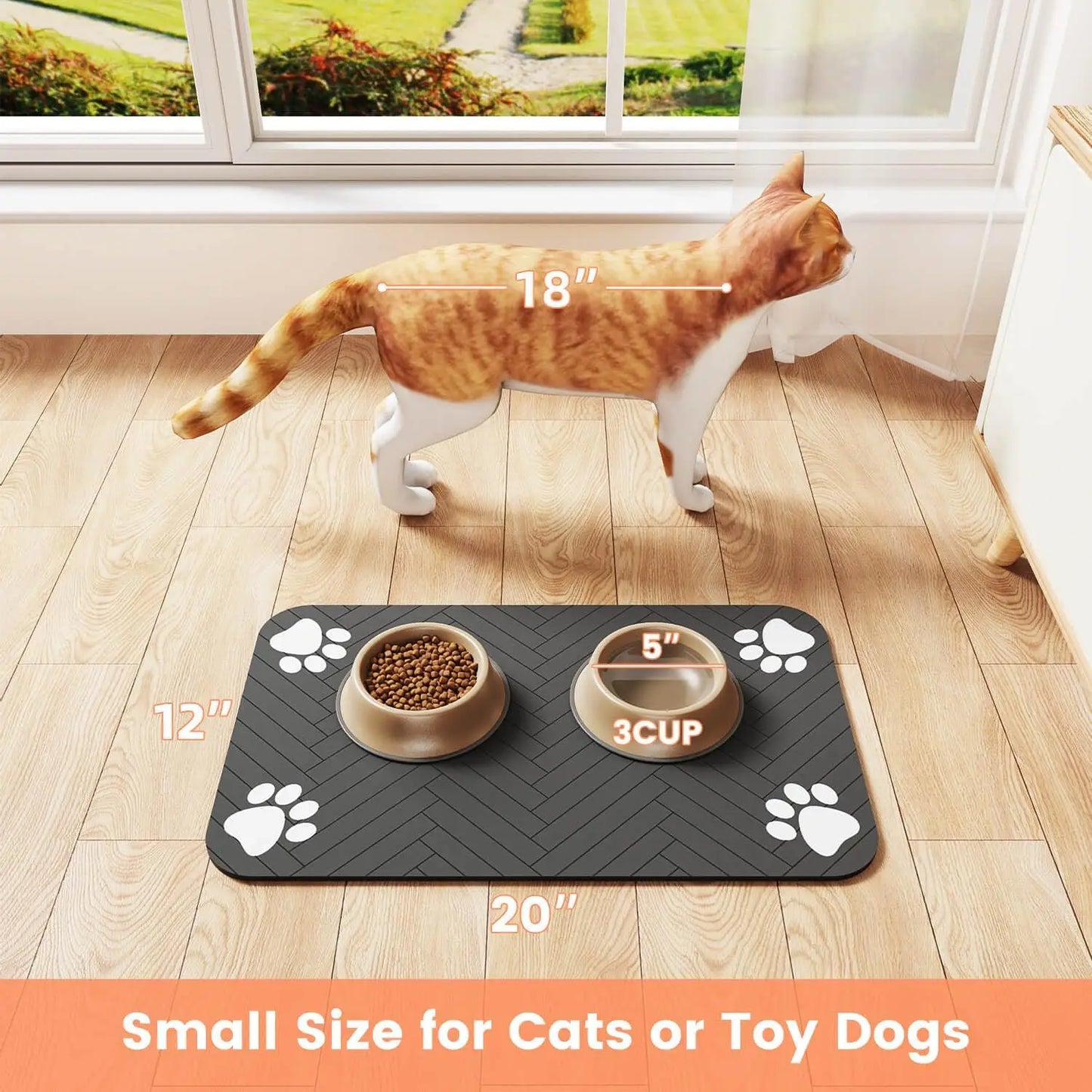 Pet Feeding Mat – Absorbent, Anti-Slip Placemat for Dogs & Cats