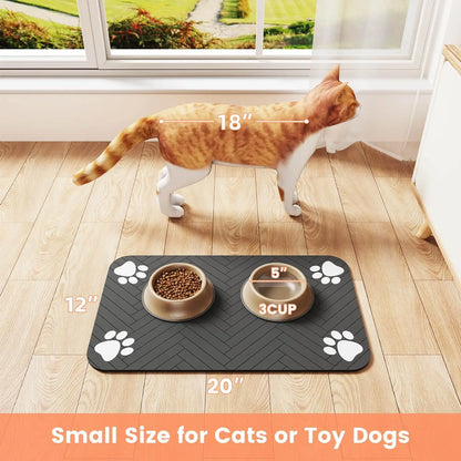 Pet Feeding Mat – Absorbent, Anti-Slip Placemat for Dogs & Cats