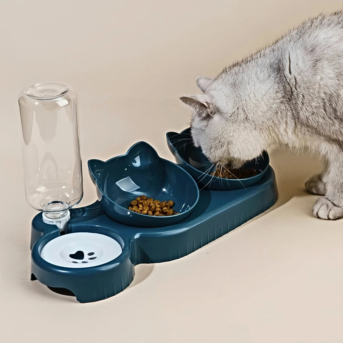 3-in-1 Pet Bowl & Water Dispenser Set