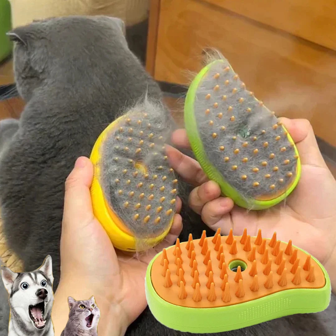 3-in-1 Pet Steam Brush – Groom, Massage & Detangle