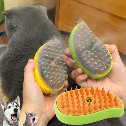 3-in-1 Pet Steam Brush – Groom, Massage & Detangle