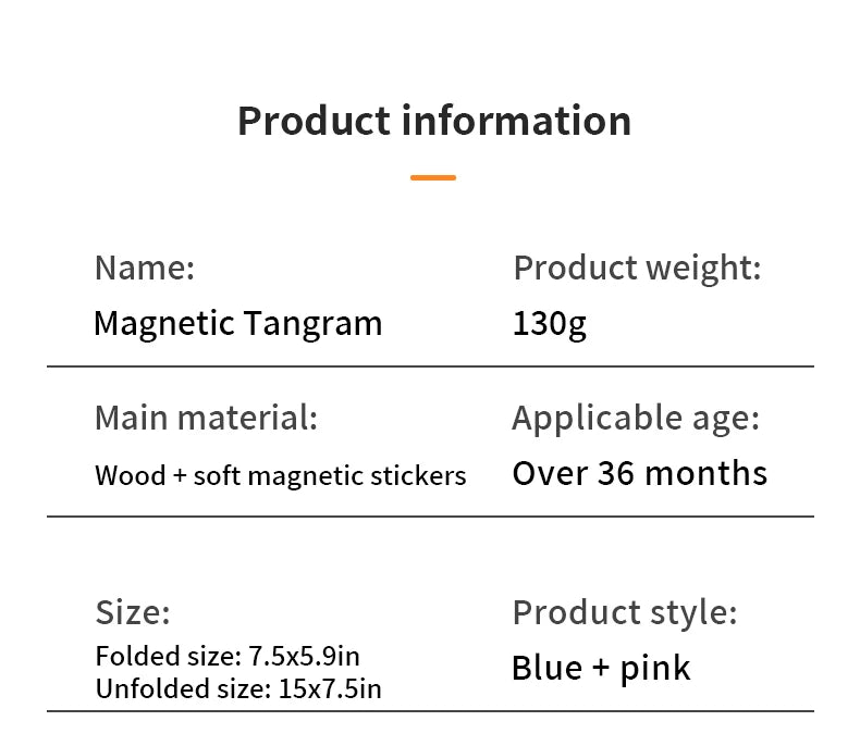 Magnetic Wooden Tangram Puzzle