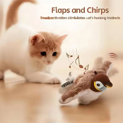 Interactive Bird Cat Toy – Chirping, Flapping & Touch-Activated