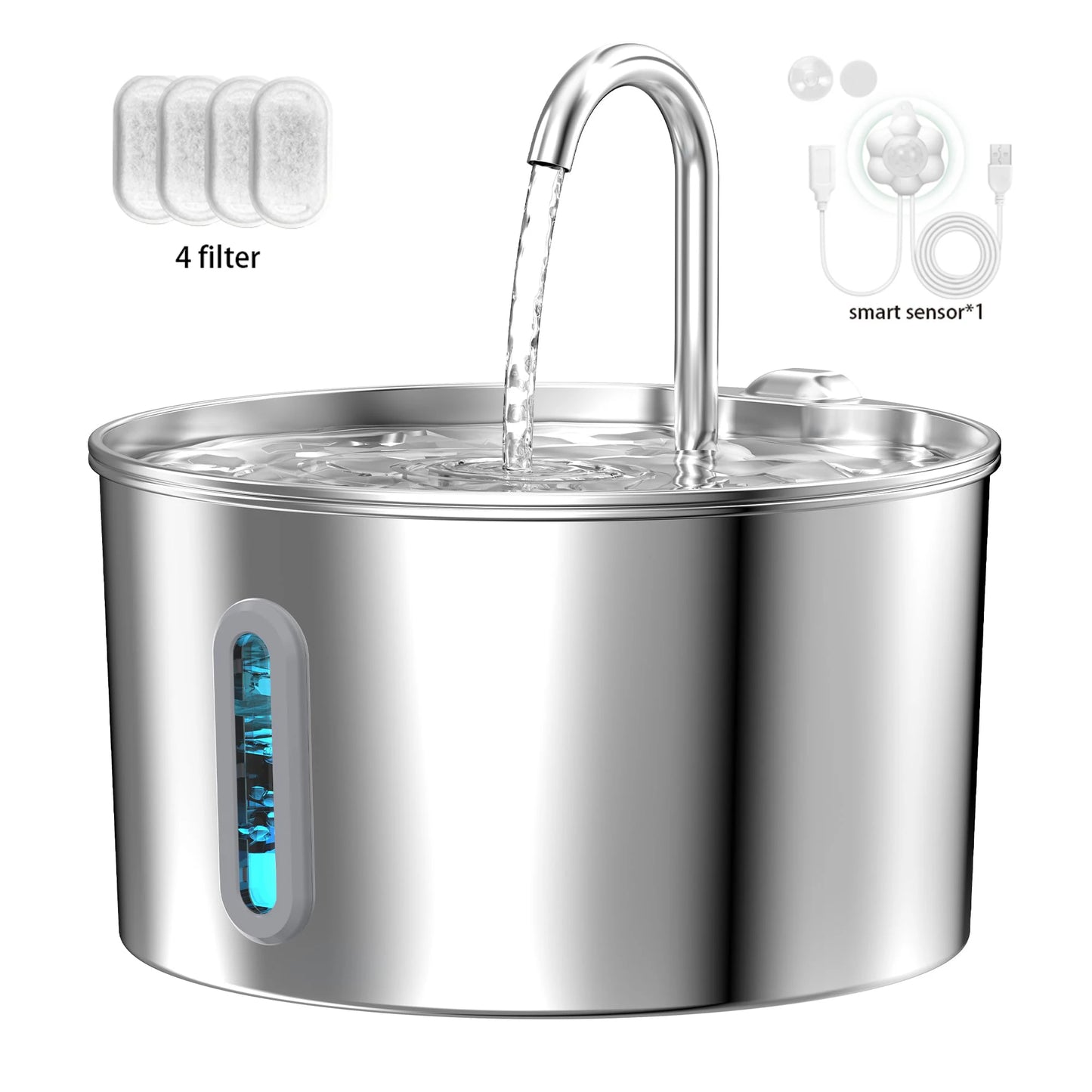 Automatic Pet Water Fountain – 2.2L Stainless Steel