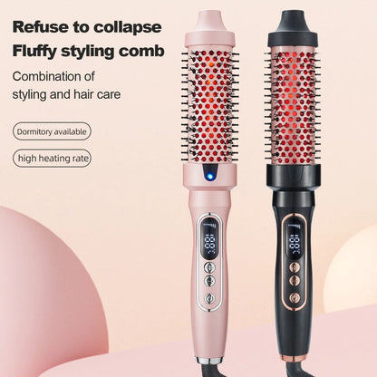 3-in-1 Heated Hair Brush,Curl,Straighten & Volumize with Ease