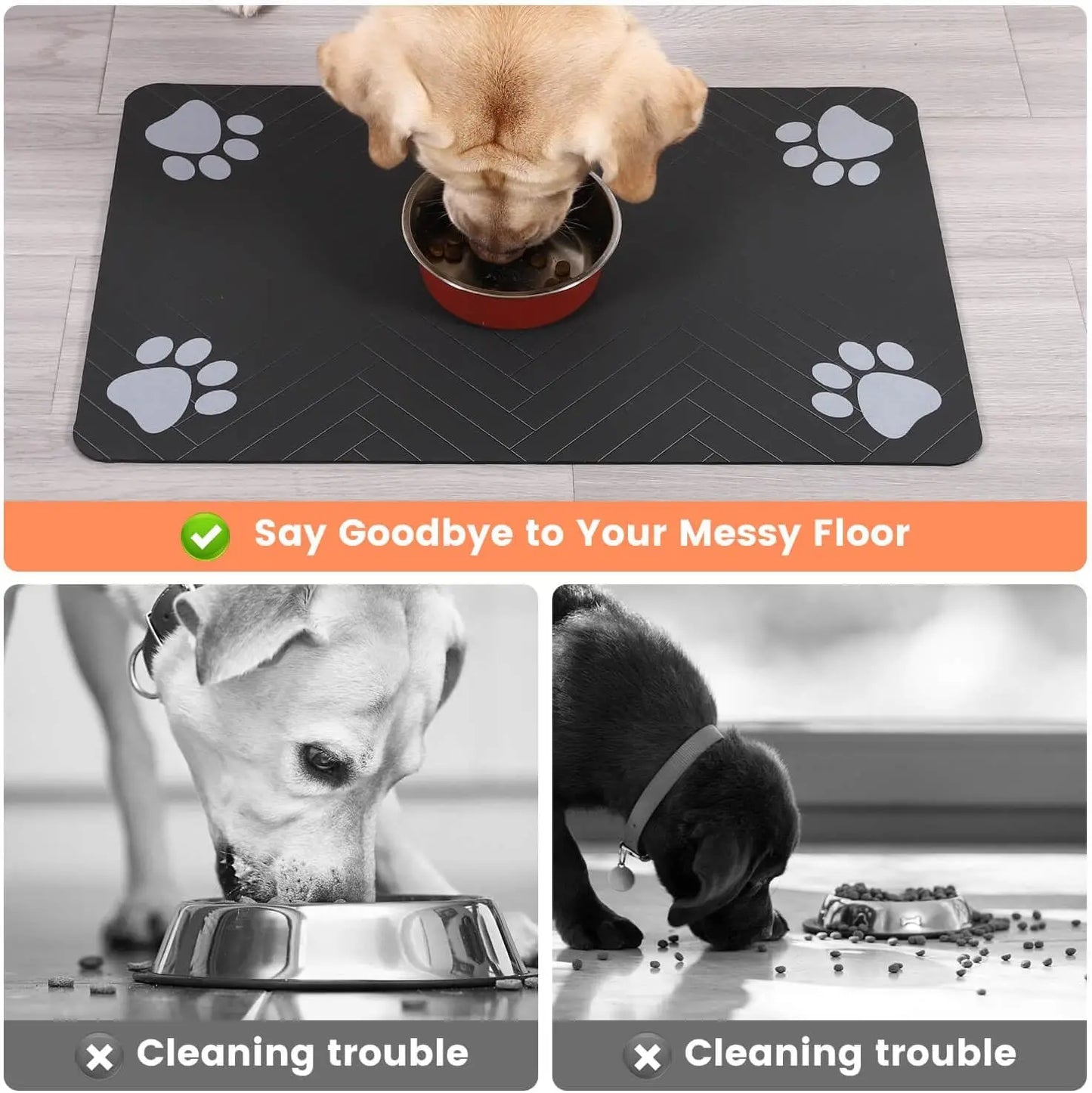 Pet Feeding Mat – Absorbent, Anti-Slip Placemat for Dogs & Cats