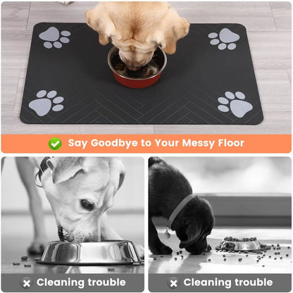 Pet Feeding Mat – Absorbent, Anti-Slip Placemat for Dogs & Cats