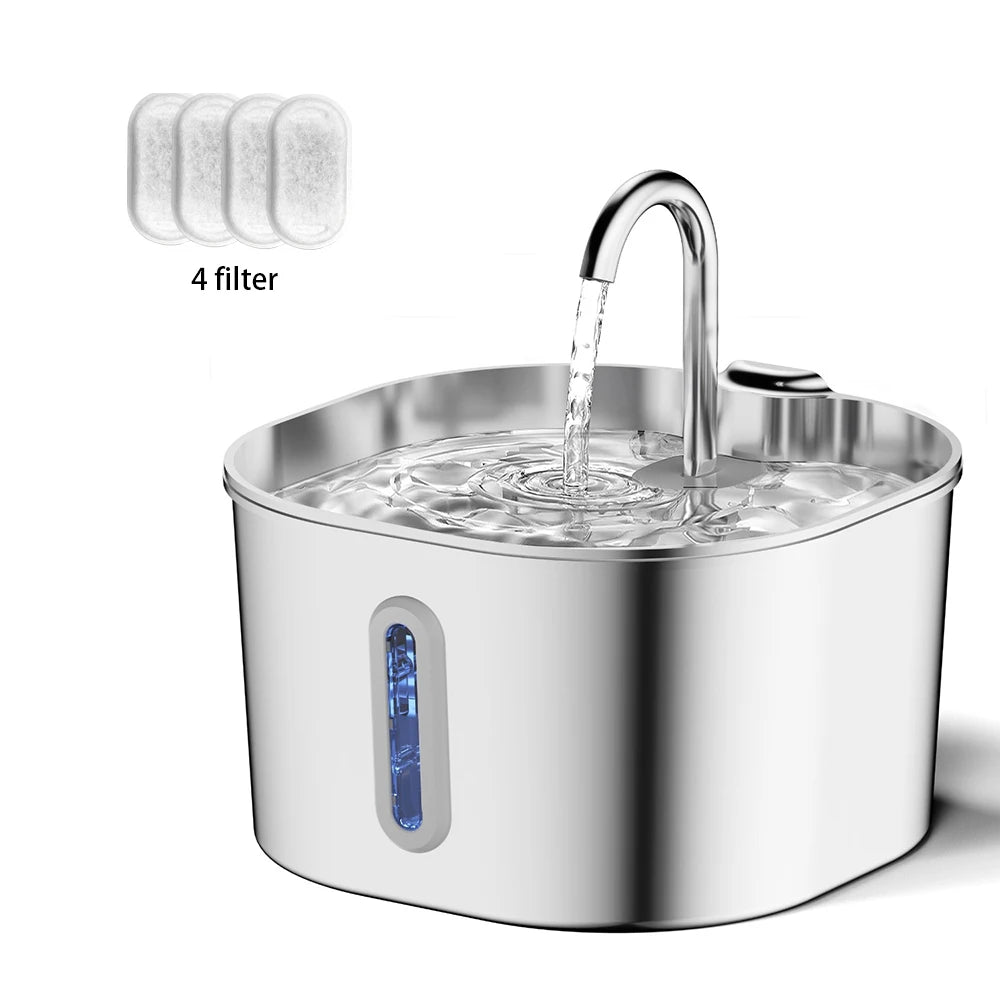 Automatic Pet Water Fountain – 2.2L Stainless Steel